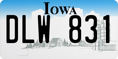 IA license plate DLW831