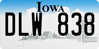 IA license plate DLW838