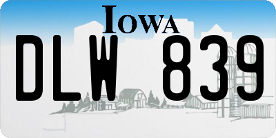 IA license plate DLW839