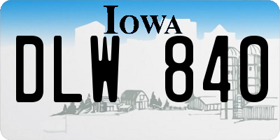 IA license plate DLW840