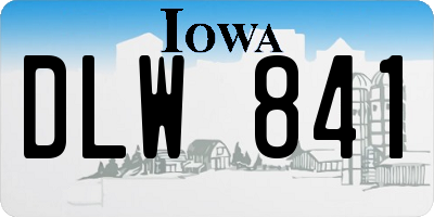 IA license plate DLW841