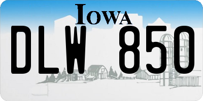 IA license plate DLW850