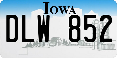 IA license plate DLW852