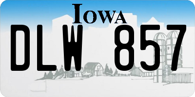 IA license plate DLW857