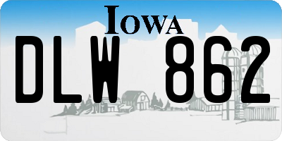 IA license plate DLW862