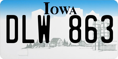 IA license plate DLW863