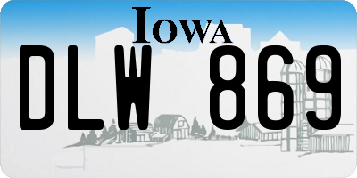 IA license plate DLW869
