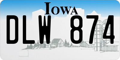 IA license plate DLW874