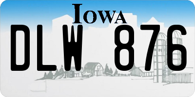 IA license plate DLW876