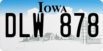 IA license plate DLW878
