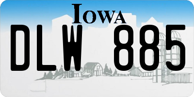 IA license plate DLW885