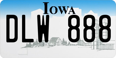 IA license plate DLW888