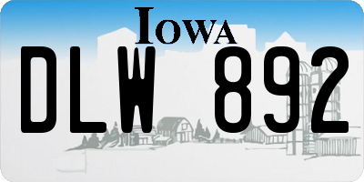 IA license plate DLW892