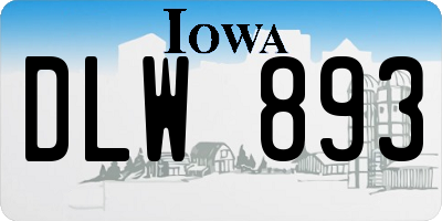 IA license plate DLW893