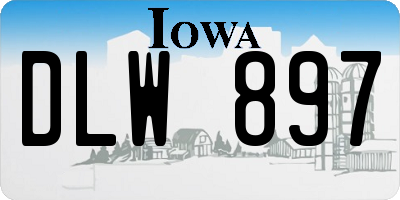 IA license plate DLW897