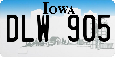 IA license plate DLW905