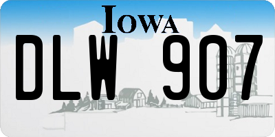 IA license plate DLW907