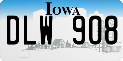 IA license plate DLW908