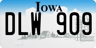 IA license plate DLW909