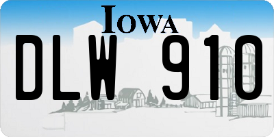 IA license plate DLW910