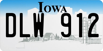 IA license plate DLW912
