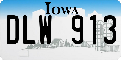IA license plate DLW913