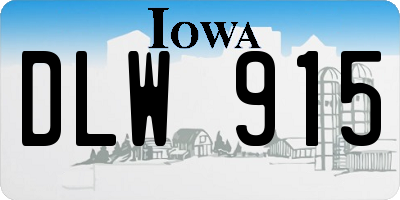IA license plate DLW915