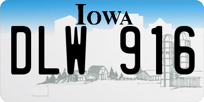 IA license plate DLW916