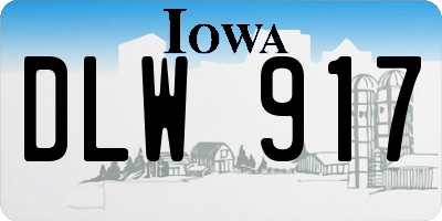 IA license plate DLW917