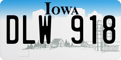 IA license plate DLW918