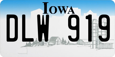 IA license plate DLW919
