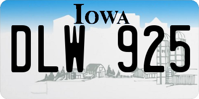IA license plate DLW925