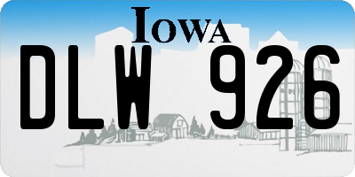 IA license plate DLW926