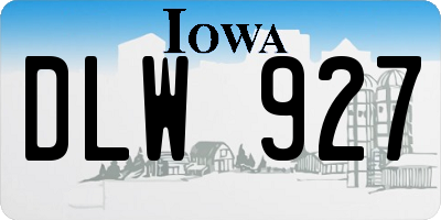 IA license plate DLW927