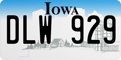 IA license plate DLW929