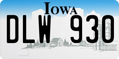 IA license plate DLW930