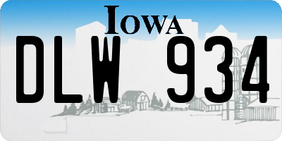 IA license plate DLW934