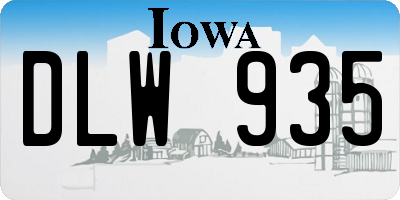 IA license plate DLW935