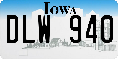 IA license plate DLW940