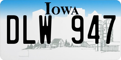 IA license plate DLW947
