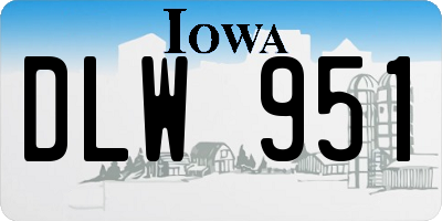 IA license plate DLW951