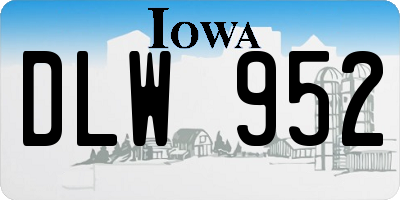 IA license plate DLW952