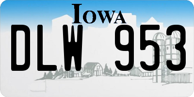IA license plate DLW953