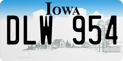 IA license plate DLW954