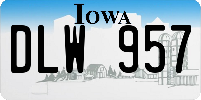 IA license plate DLW957