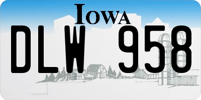 IA license plate DLW958