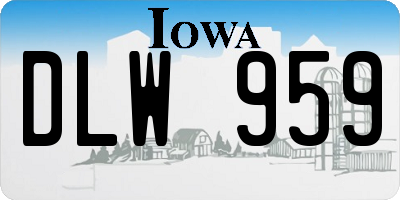 IA license plate DLW959