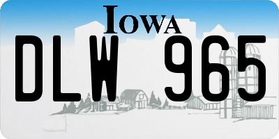 IA license plate DLW965