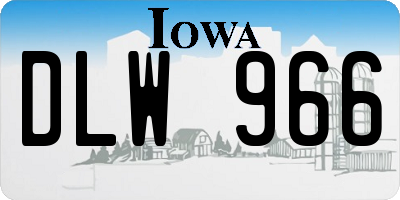 IA license plate DLW966