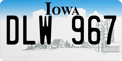 IA license plate DLW967